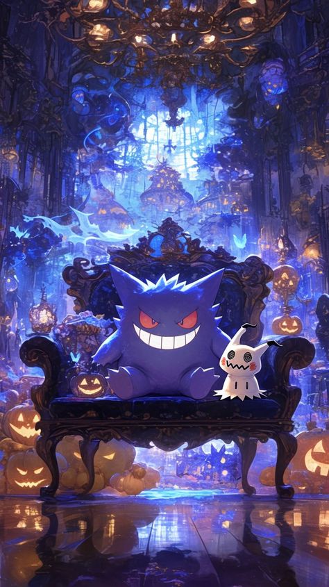 Pokemon Homescreen Wallpaper, Pokémon Horror, Pokemon Christmas Wallpaper, Pokemon Live Wallpaper, Gengar Mimikyu, Evil Pokemon, Gengar Wallpapers, Shiny Gengar, Pokemon Calendar