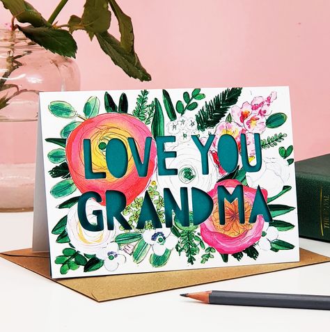 Card For Grandma, Grandma Birthday Card, Watercolour Florals, Free Postcards, Birthday Cards For Mum, Paper Liner, Thank You Postcards, Grandma Birthday, A6 Size