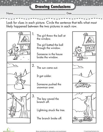 Worksheets: Story Comprehension: Drawing Conclusions Drawing Conclusions Activities 3rd, Drawing Conclusions Activities, Drawing Conclusions Worksheet, Drawing Conclusions Activity, Teaching Reading Comprehension, First Grade Lessons, Reading Street, Comprehension Skills, Drawing Conclusions