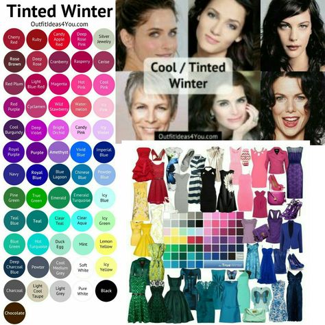 Cool winter Cool Winter Celebrities, True Winter Palette, Color Analysis Winter, True Winter Color Palette, Winter Skin Tone, Cool Winter Color Palette, Deep Winter Palette, Deep Winter Colors, Winter Colours