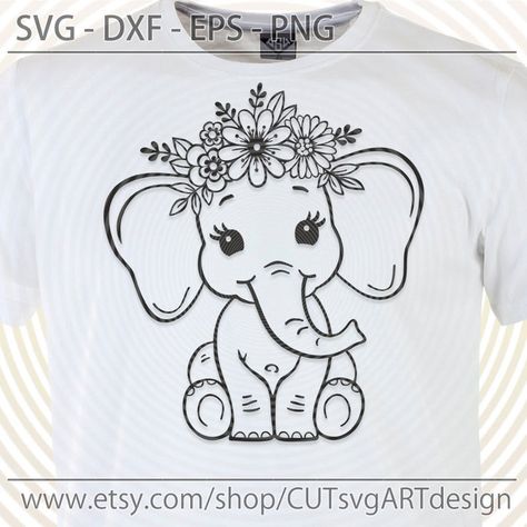 Cute baby elephant with floral flower crown svg Funny animal | Etsy Elephant Baby Boy, Elephant Svg, Crown Svg, Baby Boy Svg, Shadow Frame, Cricut Expression, Art Mignon, Cute Elephant