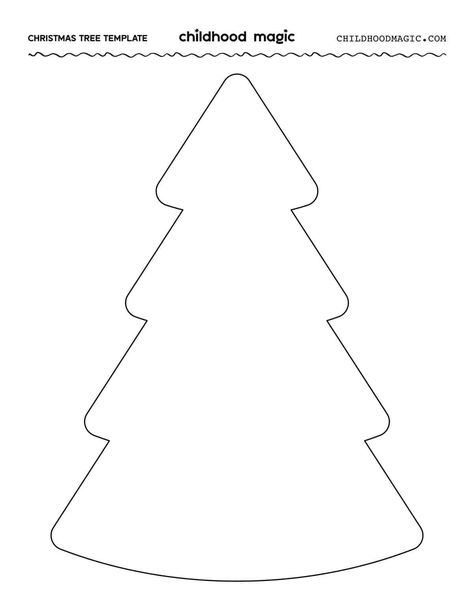 Christmas Tree Outline - Childhood Magic Pine Tree Outline Printable, Tree Farm Decorations, Christmas Tree Outline Free Printable, Christmas Tree Templates Free Printable, Christmas Tree Design Ideas, Tree Printable Free, Laser Cut Christmas Tree, Farm Decorations, Christmas Tree Outline