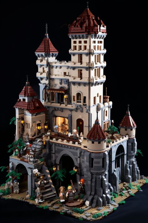 Epic Lego Builds, Lego Medieval Castle, Lego Fortnite Builds, Lego Castle Ideas, Lego Knights Kingdom, Lego Kingdoms, Medieval Lego, Lego History, Lego Diorama