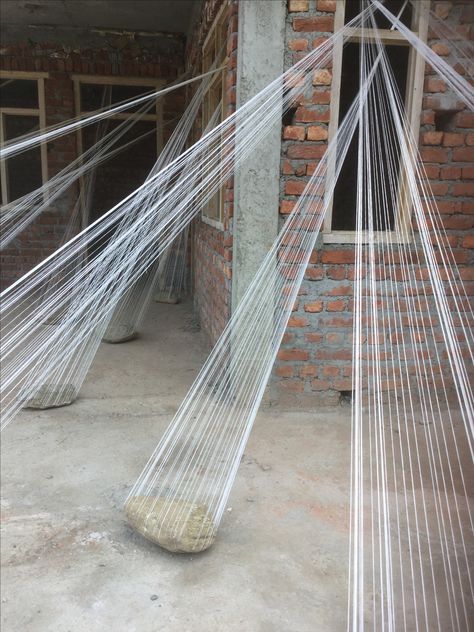 Yarn Art Installation, Site Specific Installation, Site Specific Sculpture, Site Specific Art Installation, Thread Art Installation, Yarn Installation, Conceptual Art Installation, Hanging Art Installation, Large Installation