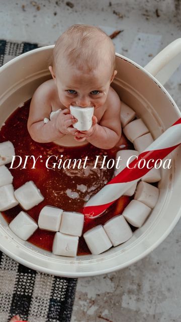 Hot Cocoa Cup Photoshoot Diy, Hot Cocoa Stand Photoshoot, Hot Cocoa Baby Photoshoot, Giant Hot Cocoa Mug Diy, Hot Chocolate Photoshoot, Diy Giant Hot Cocoa Cup, Hot Cocoa Photoshoot, Hot Chocolate Pictures, Diy Christmas Photoshoot