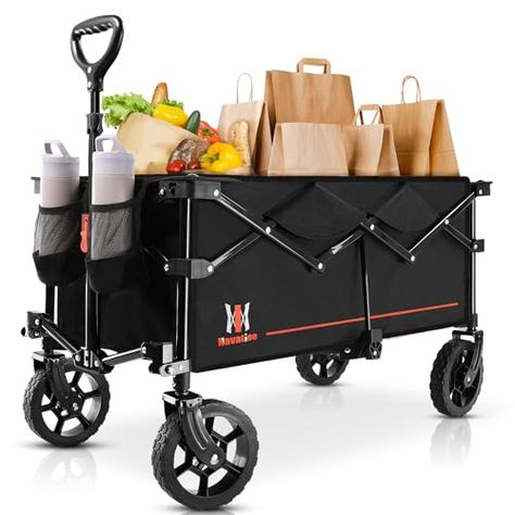 Grocery Wagon, Football Moms, Outdoor Cart, Wagon Cart, Black Patio, Folding Wagon, Garden Cart, Drink Holder, Amazon Home