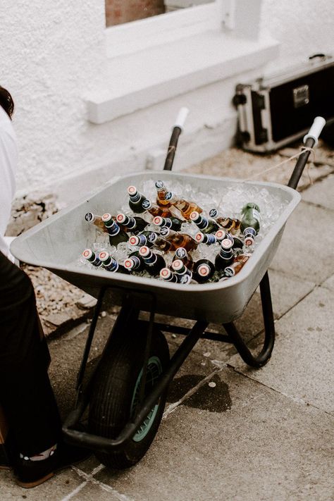 Wheelbarrow Cooler, Jesus Peiro Wedding Dress, Houses In Ireland, Jesus Peiro, Bottle Service, Rock My Wedding, Pink Bridesmaid Dresses, Wildflower Bouquet, Wedding Sash