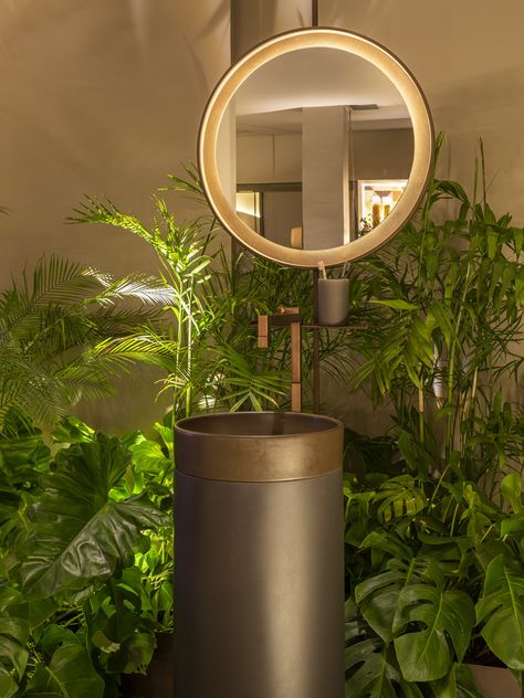 Gallery of Urban Cabin / Studio Marcio Michaluá - 27 Cabin Studio, Modern Pedestal Sink, Bathroom Accent Wall, Restroom Design, Bathroom Accents, Bedroom Interior Design Luxury, House Design Exterior, Basin Design, Accent Wall Bedroom