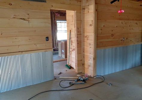 How to Install Shiplap. Shiplap is actually extremely simple to install, and requires just a few tools to make your new room look great! Garage Wall Ideas, Masculine Interior Design, Masculine Interior, Installing Shiplap, Finished Garage, Garage Remodel, Tiny Cabins, Tin Walls, Garage Interior