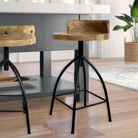 Gym Apartment, Family Cave, Industrial Counter Stools, 170 Pounds, Wood Bat, Counter Height Stool, Condo Ideas, Bar Stools With Backs, Swivel Counter Stools