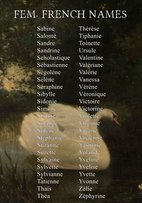 19th Century Names, Goth Female Names, 18th Century Names, Arthurian Names, French Surnames For Characters, Elegant Female Names, Names Dark Academia, Regency Names, French Female Names