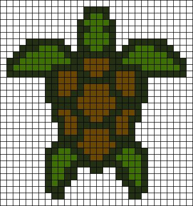 Alpha Patterns Turtle, Sea Animals Pixel Art, Turtle Pixel Art Grid, Sea Turtle Pixel Art, Turtle Alpha Pattern, Turtle Perler Bead Pattern, Pixel Turtle, Turtle Knitting Pattern, Pixel Art Summer