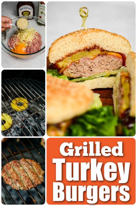 Grilled Turkey Burger Best Turkey Burger Recipe, Burgers On The Grill, Best Turkey Burgers, Turkey Burger Recipe, Grilled Turkey Burgers, Sweet Bbq Sauce, The Best Turkey, Honey Bbq Sauce, Perfect Turkey