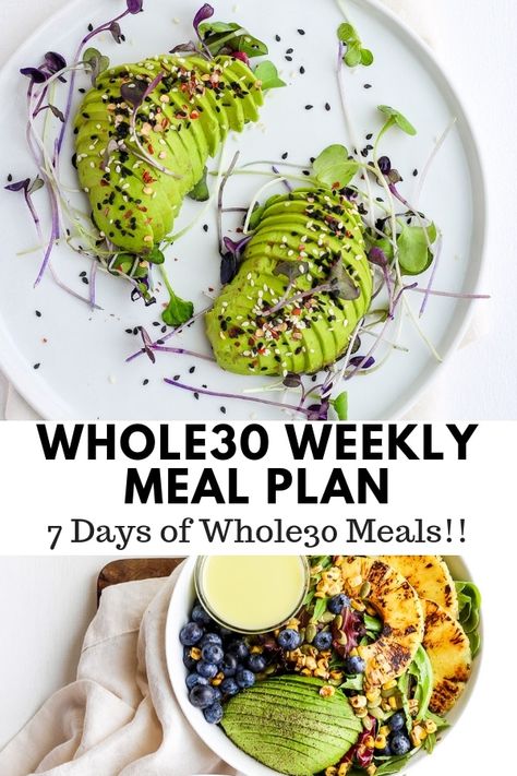 Whole30 Weekly Menu Plan - a weeks worth of breakfast, lunch, dinner and snack! #whole30 #whole30weeklymealplan #weeklymealplan #whole30recipes Lose 2 Pounds A Week, Keto Diet Side Effects, Wooden Skillet, Whole30 Meals, Whole 30 Meal Plan, Weekly Meal Plan, Low Carb Vegetables, Diets For Beginners, Keto Diet Meal Plan