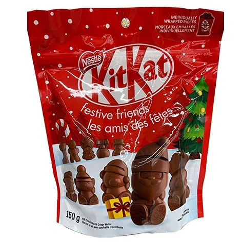 Amazon.com : Nestle Kitkat Festive Friends Christmas Santa Chocolate, 150g/5oz {Imported from Canada} : Grocery & Gourmet Food Kitkat Christmas, Canada Chocolate, Brrr Basket, Shuffles Ideas, Bur Basket, Brr Basket, Santa Chocolate, Kit Kat Candy, Christmas Sleepover