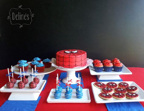 Balon Spiderman, Spiderman Birthday Party Food, Birthday Party Food Ideas, Spiderman Birthday Party Decorations, Theme Bapteme, Spiderman Birthday Cake, Marvel Birthday Party, Birthday Party Snacks, Spiderman Birthday Party