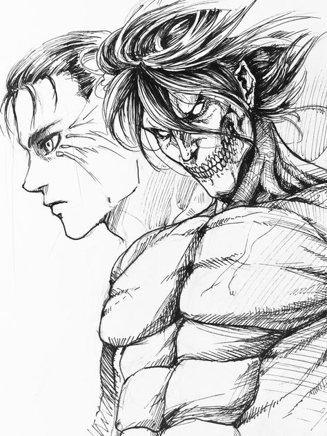 Eren Jaeger Inside Titan, Eren Titan Form Drawing, Eren Jaeger Titan Drawing, Eren Jaeger Poster, Eren Titan Sketch, Eren Drawing Easy, Eren Black And White, Attack Titan Drawing, Eren Titan Drawing