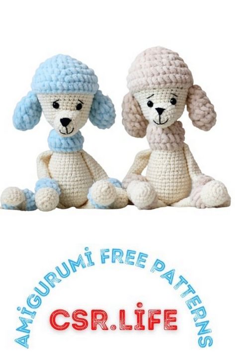 Disney Crochet Patterns, Free Amigurumi Crochet Patterns, Dog Poodle, Amigurumi Dog, Crochet Amigurumi Free Patterns, Poodle Dog, Crochet Doll Pattern, Amigurumi Free, Amigurumi Free Pattern