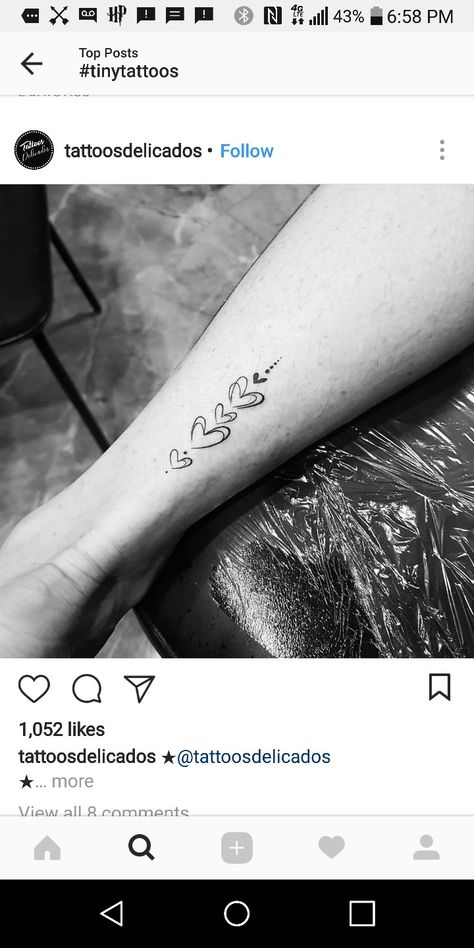 6 Hearts Tattoo, Tattoo Three Hearts, 4 Hearts Tattoo Family, 4 Heart Tattoo, Heart Family Tattoo, Double Heart Tattoo, Three Hearts Tattoo, Tattoo People, Mother Daughter Tattoos