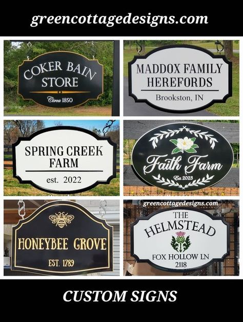 (1) greencottagedesigns.com CUSTOM CARVED PVC SIGNS on X: "Nashville Farm Signs https://t.co/mxWEx0l0jL #ForestHills #Westmead #BelleMeade #HillwoodEstates #NashvilleSigns https://t.co/wKgOOxzkPZ" / X Farm Signs Entrance, Entrance Signs, Driveway Sign, Outdoor Landscape Design, Farm Entrance, Green Cottage, Cottage Designs, Barn Signs, Church Signs