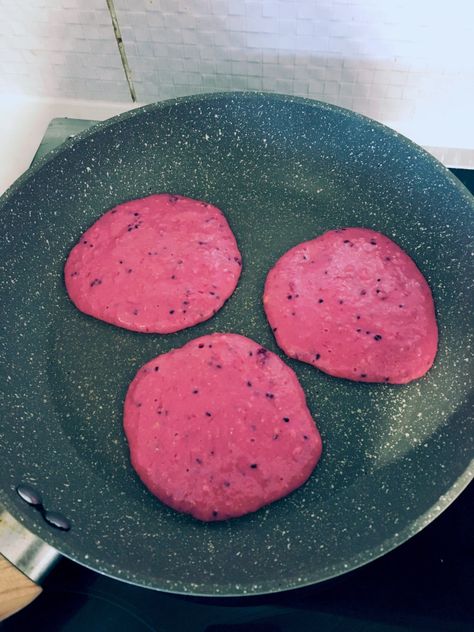 Pink Pancakes, Pink Pancake, Magical Fruit, Pink Guava, Break Fast, Vanilla Syrup, Cacao Nibs, Dragon Fruit, It's Hard