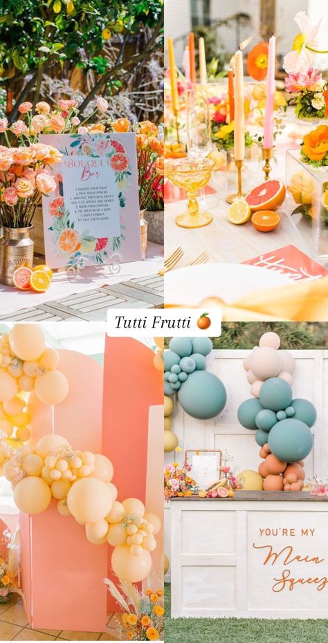 The Perfect Wedding Theme Ideas 💍 #bridalshower #bridalshowerideas #b... | Baby Shower Themes | TikTok Citrus Baby, Wedding Theme Ideas, Bridal Shower Inspo, Bachelorette Party Themes, Cute Wedding Ideas, Wedding Prep, Baby Shower Planning, Tutti Frutti, Bridal Shower Theme