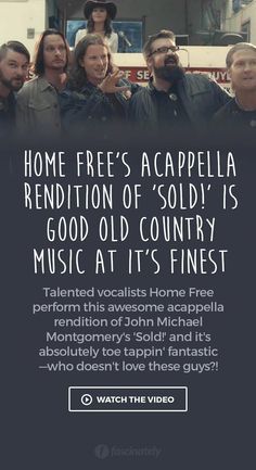 Home Free’s Acappella Rendition of ‘Sold!’ is Good Old Country Music at it’s Finest Austin Brown Home Free, Home Free Songs, Home Free Music, Acapella Songs, Tim Foust, Home Free Vocal Band, Old Country Music, Free Songs, Reading Music