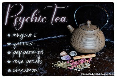 Psychic Tea, Tea Spells, Tea Magick, Tea Magic, Tea Blends Recipes, Magic Tea, Kitchen Witch Recipes, Magickal Herbs, Healing Tea