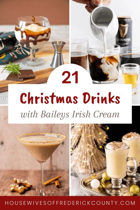 best Christmas drinks with Baileys Irish Cream - Baileys Christmas Cocktail recipes Christmas Drinks With Baileys, Drinks With Baileys Irish Cream, Drinks With Baileys, Festive Christmas Drinks, Christmas Drink Ideas, Baileys Christmas, Peppermint Martini, Christmas Drink, Baileys Irish