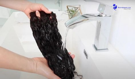 How to Wash Clip-In Hair Extensions How To Wash Clip In Hair Extensions, How To Wash Extensions Hair, Hair Extension Care, Clipin Hair Extensions, Real Hair Extensions, Curly Clip Ins, Hair Extension Clips, Curly Hair Extensions, Clip In Extensions