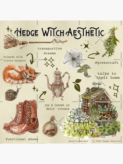 Hedge Witch Aesthetic, Green Witch Aesthetic, Pagan Life, Witch Aesthetics, Herbal Witch, Witch Things, Aesthetic Illustration, Cottage Witch, Postal Vintage