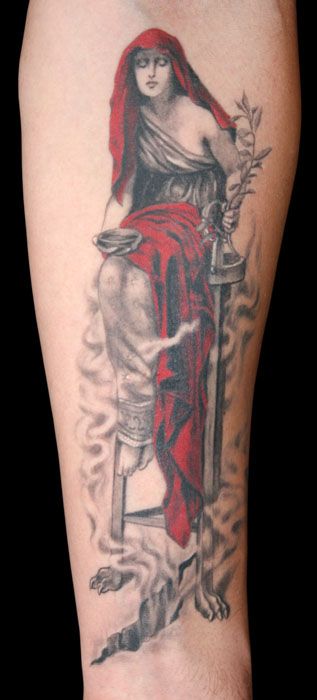 Pythia Tattoo, Oracle Of Delphi Tattoo, Tattoo Success, Oracle Tattoo, Beaver Tattoo, Priestess Aesthetic, Pagan Goddesses, Witch Of Endor, Red Priestess