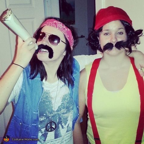 Cheech and Chong Halloween Costume Cheech And Chong Costumes, Matching Family Halloween Costumes, Epic Halloween Costumes, Halloween Costumes 2014, Costumes For Couples, Costume Works, Cheech And Chong, Custom Costumes, Homemade Costumes