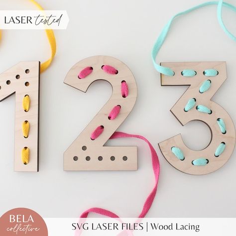 BelaCollective - Etsy UK Lazer Cut Designs, Acrylic Laser Cut Design, Montessori Sewing, Laser Cut Templates, Diy Laser Cut, Candy Easter Basket, Lacing Cards, Laser Printing, Laser Cut Wood Crafts