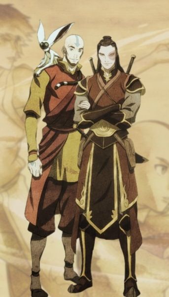 Aang and Zuko grown up! I'm so proud of them! All of them! That is so weird, considering they're fictional and all. But still. Aang And Zuko, Asami Sato, Avatar Zuko, Avatar Series, Bbc Food, Avatar The Last Airbender Art, Team Avatar, Avatar Airbender, Gurren Lagann