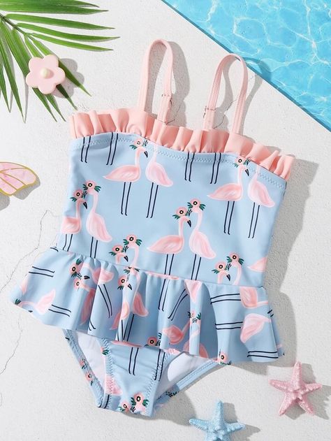 Flamingo Swimsuit, Pool Party Outfits, Tropical Outfit, Cute School Stationary, Baby Pool, Baby Swimsuit, Baby Swimwear