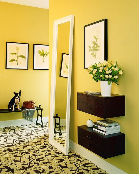 Recibidor Interior Paint Colors For Living Room, Yellow Bedroom Decor, Room Color Combination, Room Wall Colors, Interior Design Per La Casa, Bedroom Wall Designs, Yellow Living Room, Yellow Home Decor, Bedroom Wall Colors