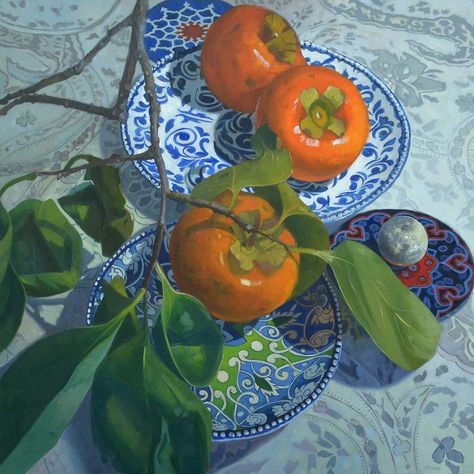 Fruits Art, Mediterranean Vibes, Persimmon Fruit, Middle Eastern Art, Photo Lessons, Jackson Mississippi, About The Artist, Still Life Fruit, Eastern Art