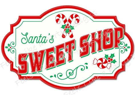 Santas Sweet Shop Decorations, Wreath Enhancements, Bakery Signs, Gingerbread Sign, Xmas Signs, Xmas Labels, Merry Chrysler, Theatre Decorations, Sweet Station