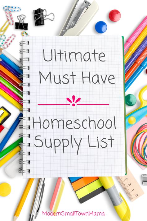 Must Have Homeschool Supplies, Homeschool Supplies List, Homeschool Essentials Elementary, Homeschool Supply Organization, Homeschool Necessities, Homeschool Must Haves, Homeschool Supply List, Homeschooling Supplies, Home School Supplies