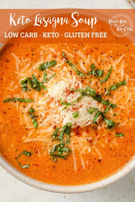 Keto Lasagna Soup Recipes, Low Carb Tortellini Soup, Lasagna Soup Keto, Keto Beef Soup Recipes, Low Carb Lasagna Soup, Lowcarb Soups, Keto Lasagna Soup, Keto Soup Recipes, Peace Love And Low Carb