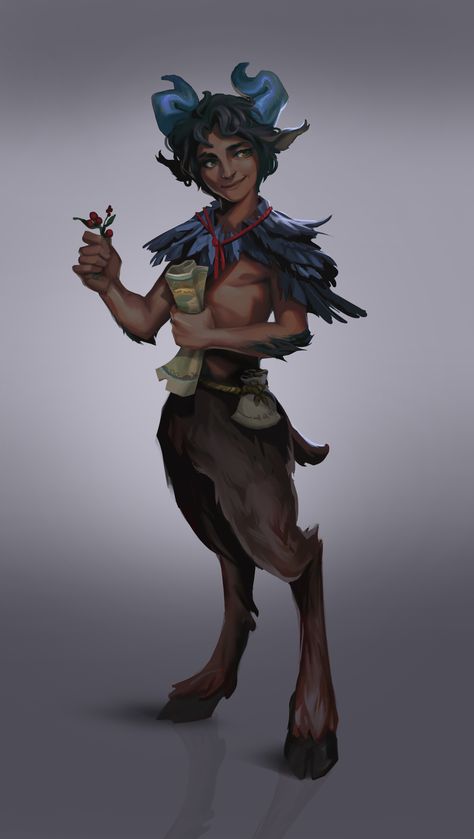 Fauns And Satyrs, How To Draw A Satyr, Satyr Rogue Dnd, Satyr Legs Drawing, Faun Drawing Base, D&d Satyr, Satyr Fanart, Satyr Art Reference, Satyr Concept Art