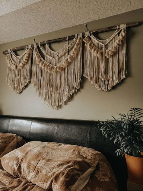 Plants. Macrame. Boho. Home decor. Bedroom. Headboards. Wallhanging. Wide Macrame Wall Hanging, Extra Large Macrame Wall Hanging, Boho Headboard, Macrame Feathers, Macrame Headboard, Macrame Knots Pattern, Headboard Decor, Wall Hanging Boho, Large Macrame Wall Hanging