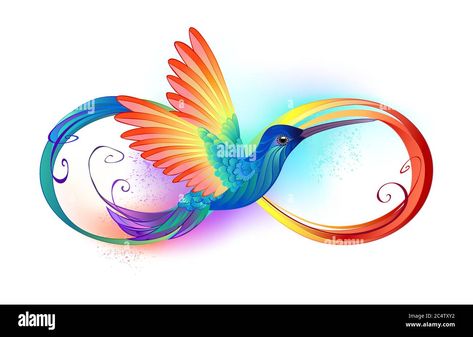 Infinity Symbol Art, Image Zen, Vogel Tattoo, Infinity Tattoo Designs, Rainbow Tattoos, Desain Quilling, Infinity Tattoos, Hummingbird Tattoo, Summer Crafts For Kids