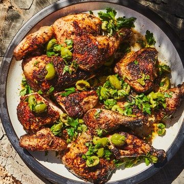 Chicken With Herbs, Butterfly Chicken, Epicurious Recipes, Butterflied Chicken, Olive Recipes, Braised Chicken, Main Course Recipes, Vegetarian Options, Meat Dishes