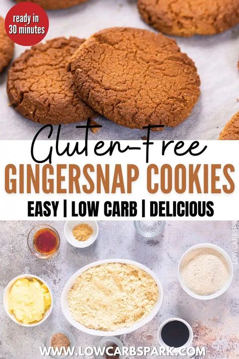 Keto Ginger Cookies, Gluten Free Ginger Cookies, Mason Jar Desserts Recipes, Christmas Flavors, Ginger Snap Cookies Recipe, Ginger Snaps Recipe, Ginger Cookie Recipes, Gingersnap Cookies, Mason Jar Desserts