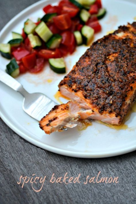 Baked Salmon Recipe, Easy Fish Recipes, Spicy Salmon, Recipe Indian, Baked Salmon Recipes, Recipes Indian, Baked Fish, Salmon Recipe, Pork Chop