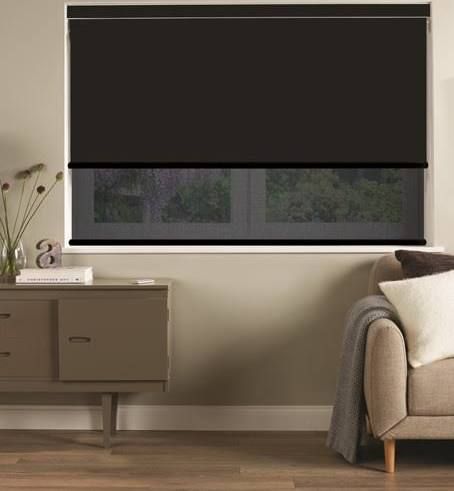 Black Roller Blinds, Black Out Blinds, Cortinas Roller, Interior Solutions, Teens Room, Room Styling, House Blinds, Double Roller Blinds, Roller Blind