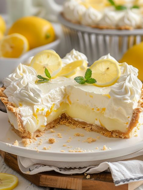 Easy Lemon Icebox Pie Recipe - Beyond the Bayou Blog Icebox Pie Recipes, Easy Lemon Icebox Pie, Icebox Pies, Lemon Cream Pie, Dessert Pies, Lemon Icebox Pie, Lemon Pie Recipe, Lemon Cream Pies, Citrus Desserts