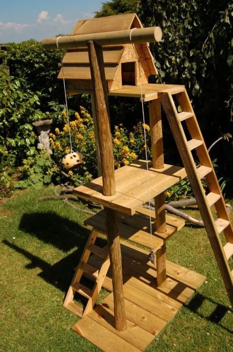 So make their wildest dreams come true with this idea. There are plenty Outdoor Cat Tree, Cat Playground Outdoor, Cat Playhouse, Katt Grejer, Kat Diy, Chat Diy, Cat Enclosures, Cat Climbing Tree, Cat Patio